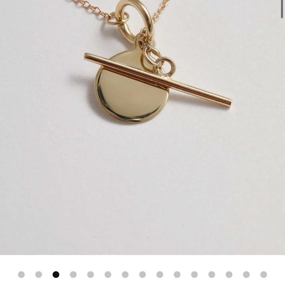 New 14k gold Loren Stewart pendant necklace with jewelry bag & gift box orig$925